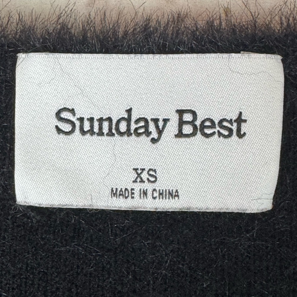 Sunday Best Aritzia Women's XS Black Montgomery Dress Fuzzy-Knit Faux Fur L/S - Picture 3 of 10